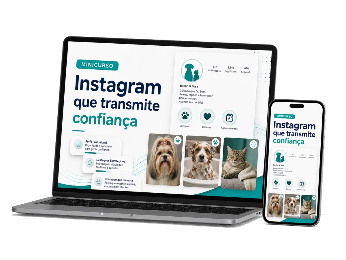Mockup do minicurso Instagram que transmite confiança em notebook